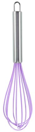 RALIYATX Frusta manuale in silicone per uova, frusta manuale per uova, utensili da cucina per cottura e cottura - viola - 25,4 cm