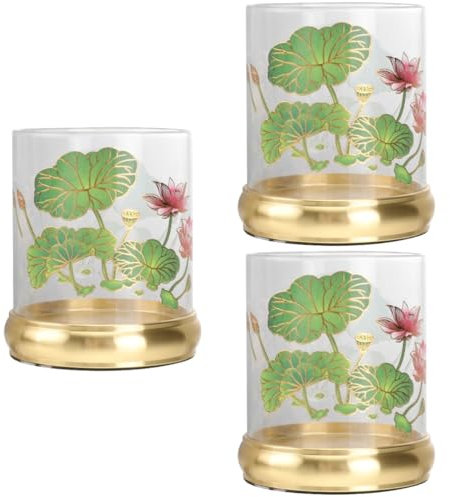 PRETYZOOM 3St Ghee-Lampenfassung kerzenständer bodendeko kerzendochte lampion Stumpenkerzenhalter flackernde flammenlose Kerzen Vintage Kerzenhalter aus Legierung eiserner Krug Glas Colorful