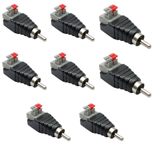 EUZUXU Lot de 8 adaptateurs RCA, bloc terminal, connecteur RCA soudable, fiche de haut-parleur, RCA vers haut-parleur, adaptateur de câble RCA vers haut-parleur