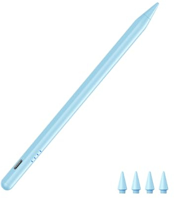 iPad Stift,Pencil für iPad(2018-2026) Hohe Empfindlichkeit Stift | Palm Rejection und Neigungssensitivität für iPad 6/7/8/9/10/A16, Mini 5/6, Air3/4/5/M2/M3/M4, Pro 1/2/3/4/5/6/M4/M5-Blau