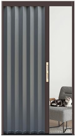 Porte A Soffietto In Alluminio Per Interni Porta Scorrevole A Soffietto Riduzione Del Rumore E Protezione Della Privacy Divisorio Per Cabina Armadio, Camper, Porta Doccia Per Patio(26x40in(66x101cm))
