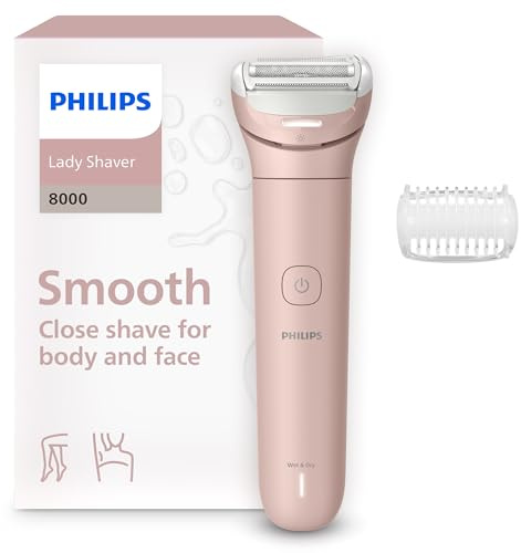 Philips Lady Shaver Series 8000 - Cordless, Wet & Dry Electric Shaver, 3-Blade Shaving System, Flexible Shaving Head, LED Light, for Legs & Body, 100 Mins. Runtime, Model BRL129/00