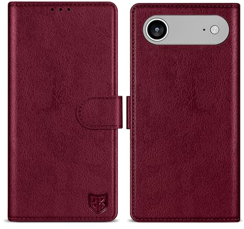 ZZXX for iPhone 17 Air Wallet Case with [RFID Blocking] Card Slot Kickstand Magnetic Closure Leather Flip Fold Protective Phone Case for iPhone 17 Air Case Wallet(Wine Red-6.6 inch)