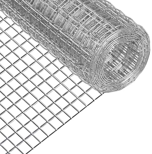 Hardware Cloth,Chicken Wire Fence,1/2 inch 15.7in x 10ft Galvanized Welded Cage Wire for Bird Wire Gopher Wire Rabbit Wire Snake Fence Poultry Netting Cage Screen