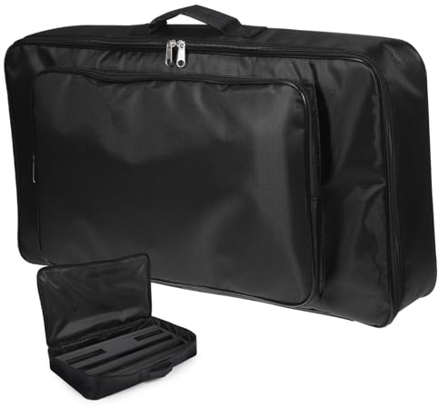 SECFOU Pedalboard Aufbewahrungstasche aus Nylon mit Rutschfestem Griff und Reißverschluss Design Schwarze Tragetasche für Gitarreneffektpedale Einfache und Saubere Optik