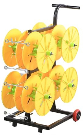 XAWSOP Wire Reel Rack Vertical Cable Reel Storage Rack, Commercial Wire Spool Rack with Wheels for Garage Construction Sites Workshop, Outdoor Waterproof Cable Spool Stand,8reel
