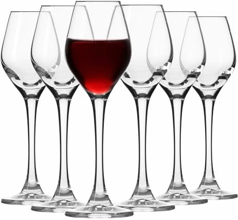 Krosno – Copas para Licor y Vodka 70 ml – Juego de 6 unidades – Colección Splendour – Cristal sin Plomo – Forma Esbelta y Elegante