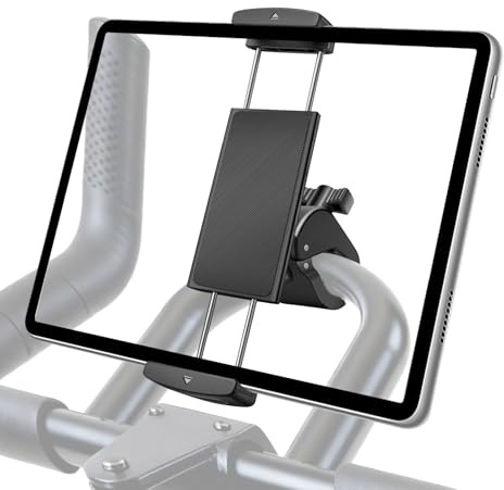 EEEKit Support de tablette pour vélo d'appartement, rotation à 360 °, support de téléphone pour appareils de 4,7 à 13, pince de fixation de guidon pour vélo stationnaire, tapis de course, support de