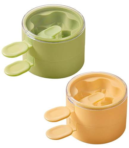 ARTSEWPLY Juego de 2 Moldes de Silicona para Helados de Doble Capa Moldes para Polos y Cake Pops Aptos para Reutilizables y Fáciles de Limpiar Colores Verde y Durazno Ideales para