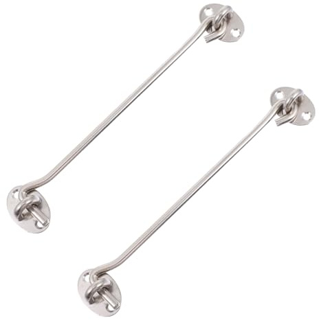 Alipis Gancio di Chiusura in Acciaio Inox 2 Pezzi Gancio Antivento per Porta e Finestra per la Privacy Resistente per Porte Scorrevoli e Infissi Uso Interno ed Esterno