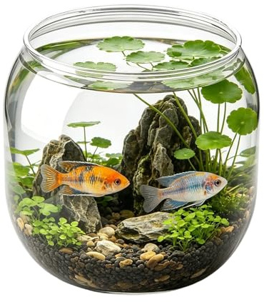 Fiskburk | Dekorativt transparent akvarium, fiskburkar för bordscenter dekoration | Perfekt för , skola, klassrum, sovsal, restaurang, bar, vardagsrum, sovrum,