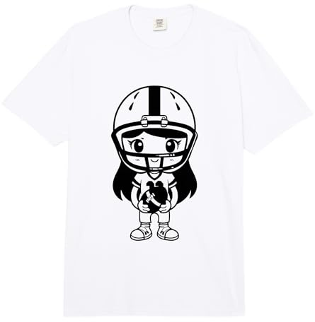 Football Americano Ragazza Fumetto Sport all'aperto Comfort Colors Adult Heavyweight T-Shirt