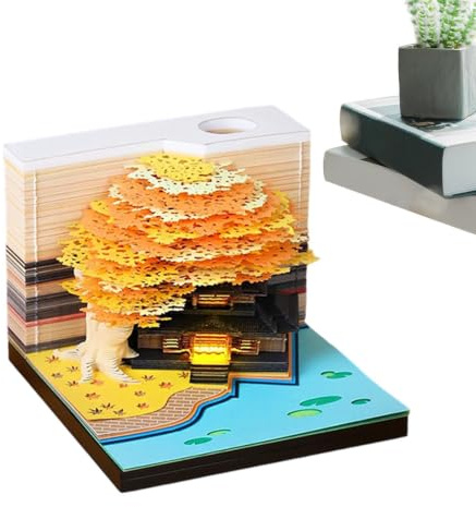 Abreißkalender Schreibtisch 2027 3D Schnitzerei Zeitmesser Haftnotizen