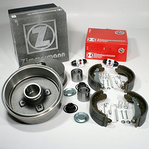 Zimmermann Bremstrommeln + Bremsbacken + Zubehör + Radzylinder + Radlager für hinten/die Hinterachse