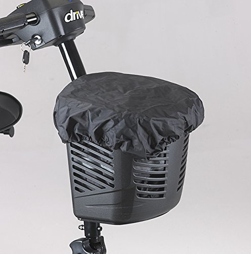 Ducksback Mobility Scooter Basket Bag/Liner & Cover, Water Resistant | Removable bag with handles Elasticated waterproof cover Reflective safety strip Fits small/large baskets