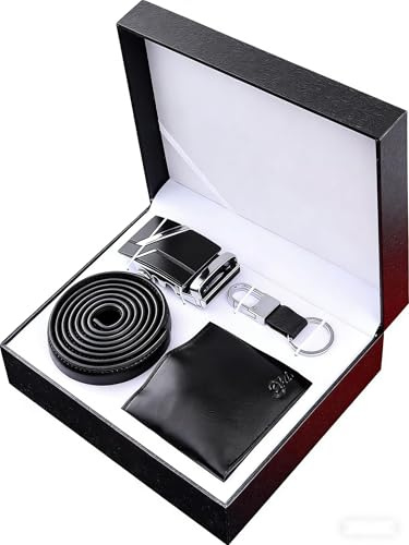 WOTENCE Geschenke für Männer, Geschenke für Männer Geburtstag,Vatertagsgeschenk für Papa, Herren-Geldbörsen-Set，Geschenkset für Valentinstag, Weihnachten, Thanksgiving（schwarz）