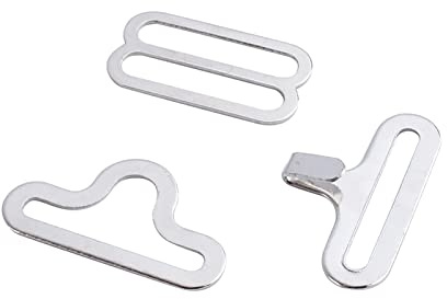 TOPINCN 50 Sätze Fliege Hardware Krawatte Clip Fliege Clips Galvani Metall Einstellbare Haken Verschluss für Krawatte Strap (Weiss)