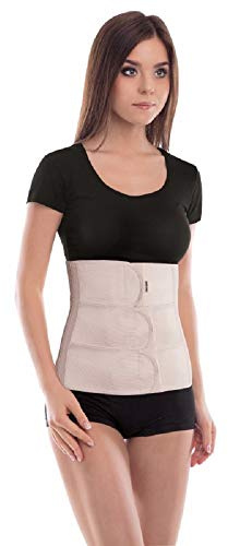 TOROS-GROUP - Bauchgurt - Rückbildungsgürtel - Postpartum Belly Wrap - Stützbandage für Rehabilitation und gezielte Bauchunterstützung nach Operation oder Geburt, Höhe 31 cm - XL Beige