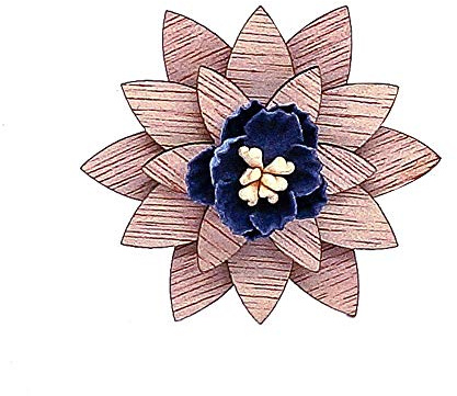 Uteruik Broche en bois en forme de fleur pour corsage de mariage pour homme et femme - 1 pièce (#E)