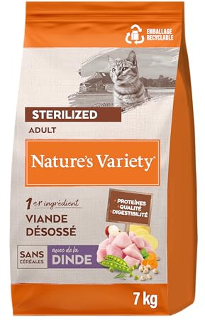 Nature's Variety No Grain Croquettes pour Chats Stérilisés - Dinde - 7kg