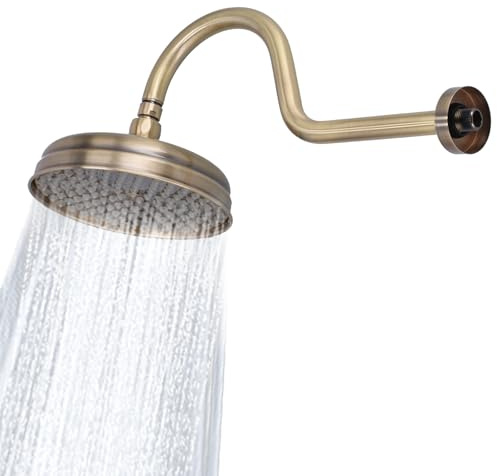 Tissting Cabezal de Ducha, Cabezal de Ducha de Lluvia Superior Vintage de 7.9 Pulgadas con Salida de Agua de Silicona, Rociador de Ducha de Cobre para Baño Ducha