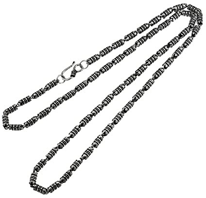Bishilin Silber Halskette 925 Herren 50CM, 4MM Lotusblumen Gliederkette mit Hakenverschluss Freundschaftskette Partnerkette Silber Kette Biker für Männer Jugend