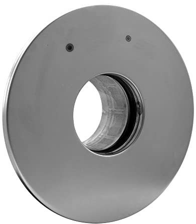 LANZZAS Extension de tube à granulés avec rosace murale de 80 mm de diamètre à 150 mm de diamètre - Non laqué - Tube de poêle à granulés