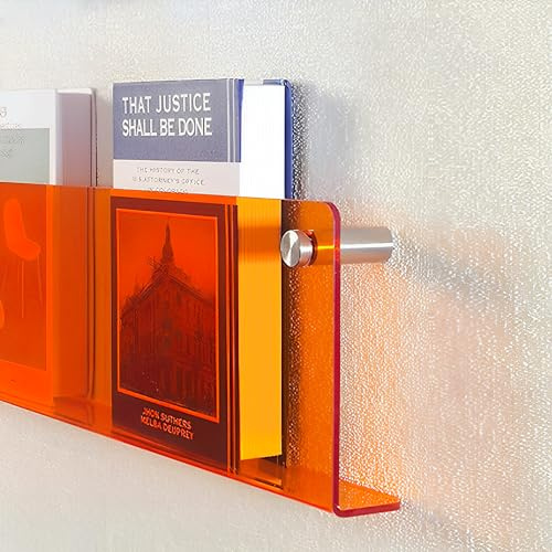 ROYALITA 2 Stück Acryl Zeitschriftenhalter Broschürenhalter 43,2 cm Schallplattenhalter Zeitschriftenständer Mode Hängendes Bücherregal Literaturaufbewahrung Rack für Wartezimmer Wohnzimmer Büro