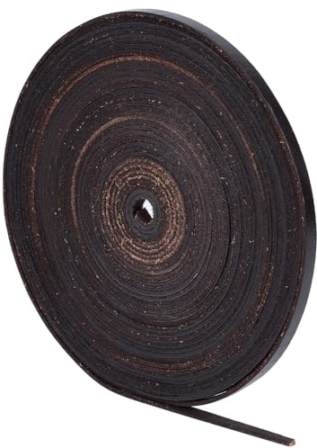 GORGECRAFT 10 m Cordoncino di Cuoio Piatto 6 mm Striscia di Vera Pelle Nera 2 mm di Spessore Cinghie di Pelle di Vacchetta Fili Intrecciati Corda per Braccialetti Collane Cinture Pizzo per Stivale