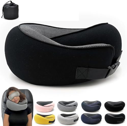 Flyhugz – Oreiller cervical Flyhugs 2024 – Oreiller de voyage en mousse à mémoire de forme – Oreiller de voyage en forme de U – Pour adultes et enfants qui dorment debout (noir)