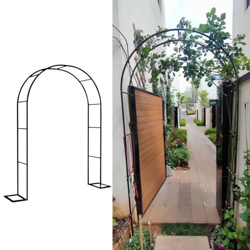 Arc De Jardin En Métal, Arceau À Rosiers Extérieur, Arc De Rose Design Treillis, Arche De Jardin Pour Diverses Plantes Grimpantes, Facile À Assembler, Pour Extérieur Patio Terrasse(Black,1.2x2.2x0.4m)