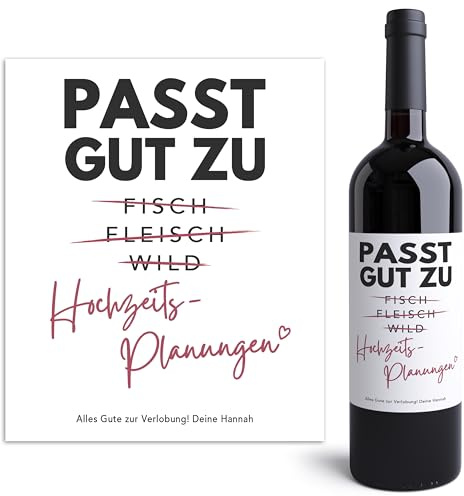 Verlobungsgeschenk Weinetiketten personalisierte Flaschenetiketten 2 Stk.