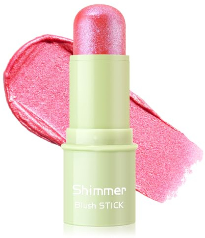 Boobeen Cream Makeup Blush Stick, Shimmer Blush für Wangen, Glow Blush Makeup Lightweight Waterproof Highlighter Blush Wand, einfach zu mischen