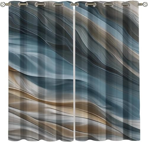 3D Abstrakte Bunte Textur Gardinen Mit Ösen 2Er Set Romantisch Vorhänge Blickdicht Mikrofaser Vorhang Ösenschal Verdunkelungs Kälteschutz Für Kinderzimmer Junge Mädchen 140(B) X 160(H)-60902123566811