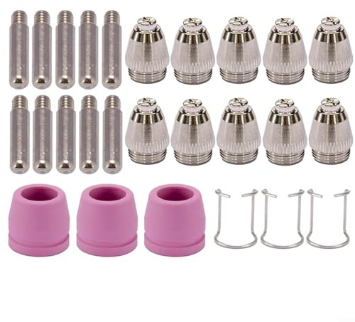 Snowchecking 26 Stück Plasmaschneider Verbrauchsmaterialien Kits 0,8 mm Schneidbrenner Spitze Düsen für AG-60 SG-55 WSD-60 Metallschweißgeräte