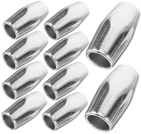 jojofuny 10pcs Alloy Cord Locks Drawstring Rope Ends Metal Stopper Toggles for Hoodie and Outdoor Gear, Light Silver, Tighten Fastener Cord Ends for Camping and Sports