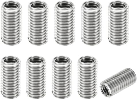 YEOVIBL 10 Pack Threaded Insert M8 to M6, 15mm Stainless Steel Thread Reducer, Thread Adapter, Screw Insert, Metal Sleeve (M8*M6)