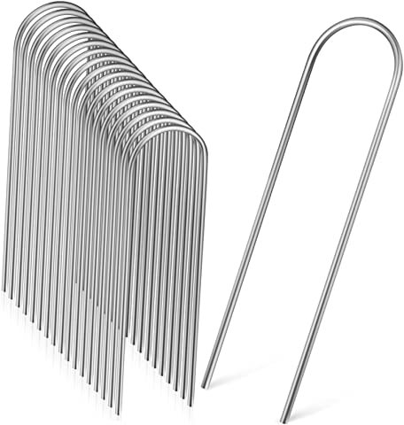 NULYLU 100pièces Lot de Piquets De Jardin Forme De u pour Tapis Filets Bâches Et Gazon Artificiel Outils De Fixation