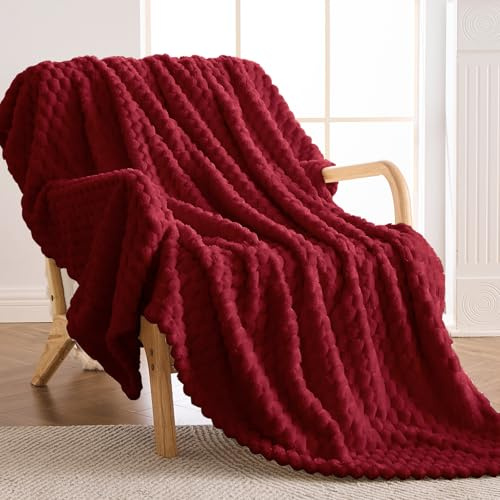 Vielit Kuscheldecke Flauschig 150x200 cm – Ultraweiche Fleecedecke für Couch & Sofa, Warme Wohn- & Kuscheldecke, Leichte Sofadecke, Gemütliche Couchdecke, Atmungsaktiv & Pflegeleicht Decke Wine