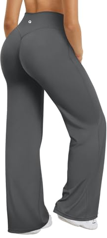 OQQ Pantalons Femme de Yoga Sport Stretch Taille Haute Décontractés Fitness Gym Droit Pantalon pour Femmes
