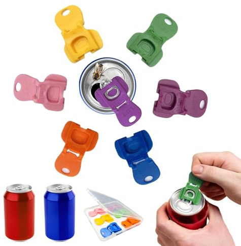 HOJKOUD Drinks Opener with Lid Function | 2025 Novelty | Universal Opener for Beer Cans, Cola & More (Pack of 6)