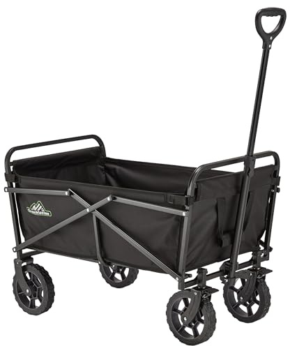 Ribelli Bollerwagen Faltbar 180L, Transportwagen 120 KG Belastbar, 360°All-Terrain-Räder, Einkaufstrolley mit Verstellbarem Griff, Strand/Wanderung/Camping/Einkauf/Transport