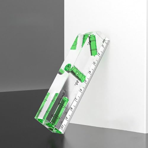 Lawnoval Mini regla de nivel de acrílico con base magnética para medición doméstica de precisión, 3 ángulos de burbuja, transparente, tamaño opcional