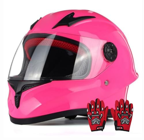 Casco Integrale Per Bambini Con Omologazione DOT,Casco Per Go-Kart,Scooter Elettrico, Ciclomotore,Casco Per Bambini Ragazzi E Ragazze,Per Moto Da Cross,Per Bambini Dai 3 Ai 14 Anni 1,XL/(53~54cm)