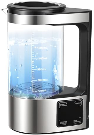 Generador de Agua Hidrogenada Eléctrica, Generador de Agua Hidrógeno Portátil con Pantalla LED, 800-1200 PPB, Calefacción Termostática Inteligente para Hogar, Oficina Deporte (A)