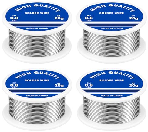 4PCS Solder Wire, Solder Wire with Flux, 0.8mm Diameter Solders Free Welding, Soldering Wire for Electrical Applications Components Repair and DIY (20g)