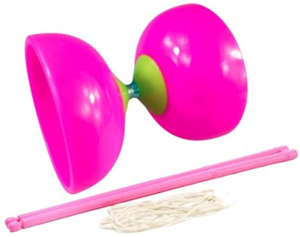 Chosertory Chinese Diabolo Set with Bearing Portable Multipurpose Diabolo Chinese Diabolo Set Toy for Kids And Adults, Pink