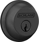 Schlage B60 N 622 Deadbolt, Keyed 1 Side, Highest Residential Security, Matte Black