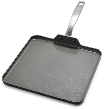 GreenPan Chatham Hard Anodized Healthy Ceramic Nonstick, 11 Griddle Pan, PFAS-Free, Dishwasher Safe, Oven Safe, Gray