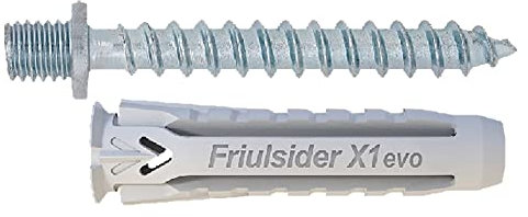 FRIULSIDER X1 evo - Tasselli universali nylon c/vite a doppio filetto 6x30 100pz